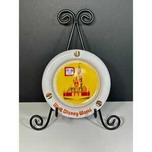 Vintage 1970s Walt Disney World Mouse Ears Logo Red Yellow Orange Japan Ashtray